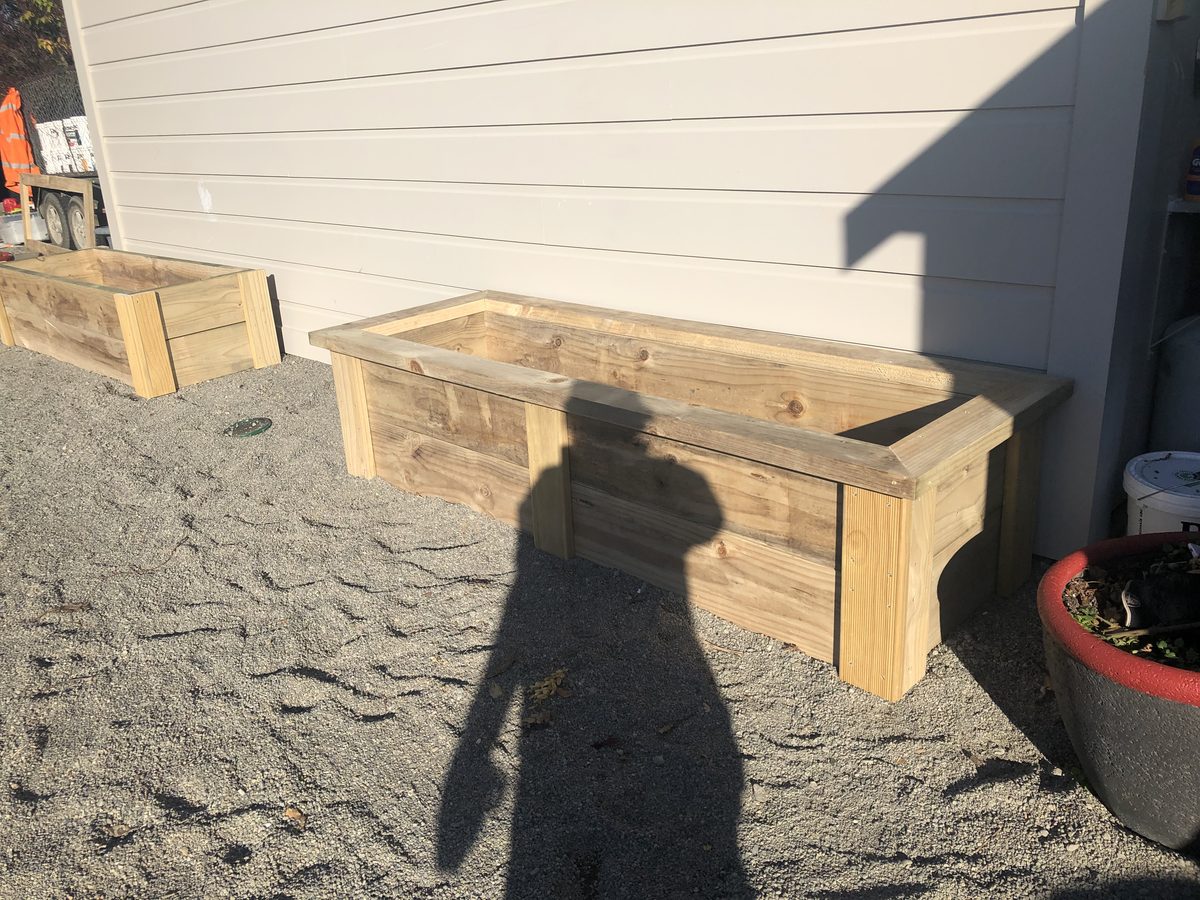 Timber planter boxes, Wairarapa