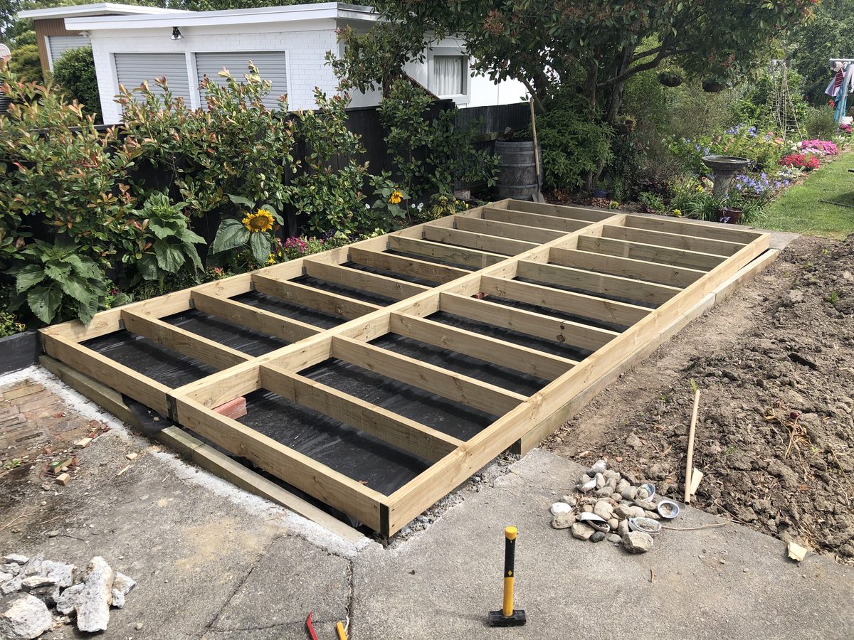 Timber deck build, Wairarapa