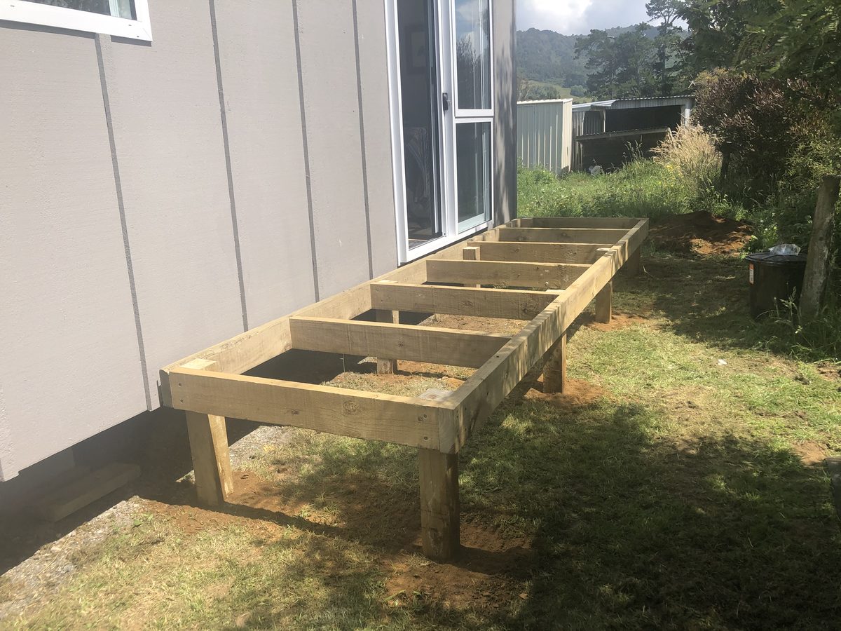 Timber deck framework, Wairarapa