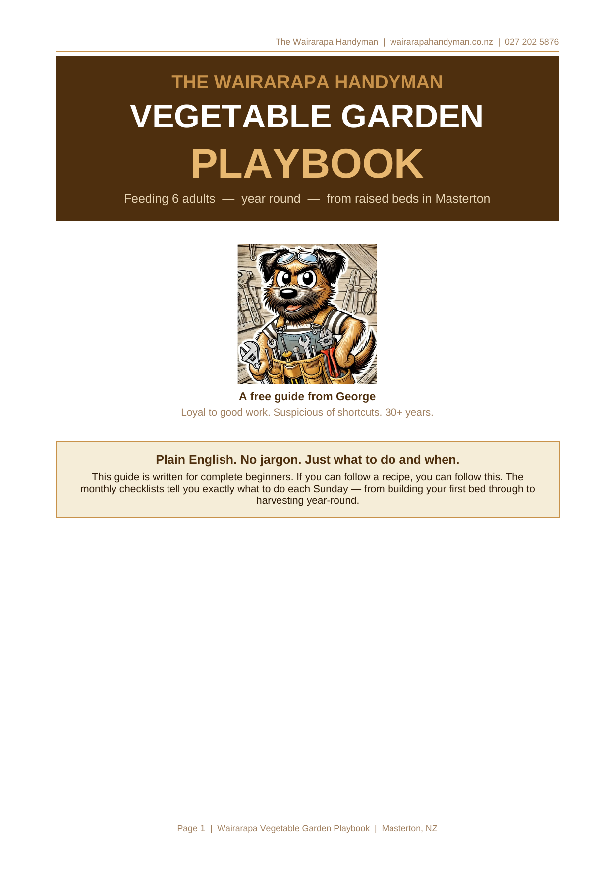 Wairarapa Handyman Veggie Garden Playbook cover
